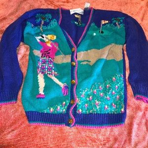 Women’s vintage golf cardigan, size S